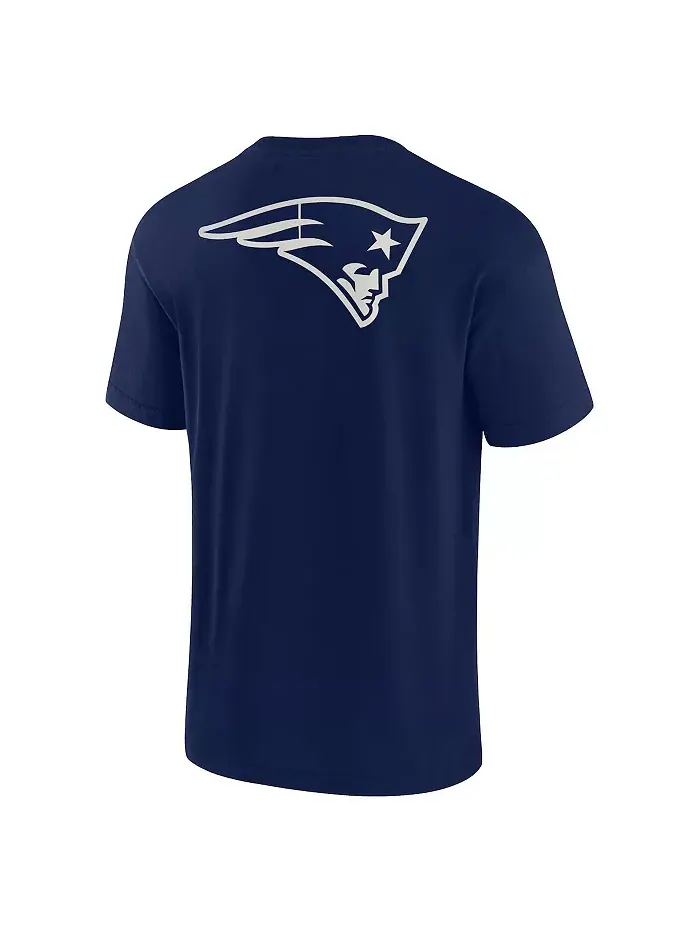 Мужская и женская футболка New England Patriots с коротким рукавом супермягкая в темно-синем цвете — изображение 3 из 3