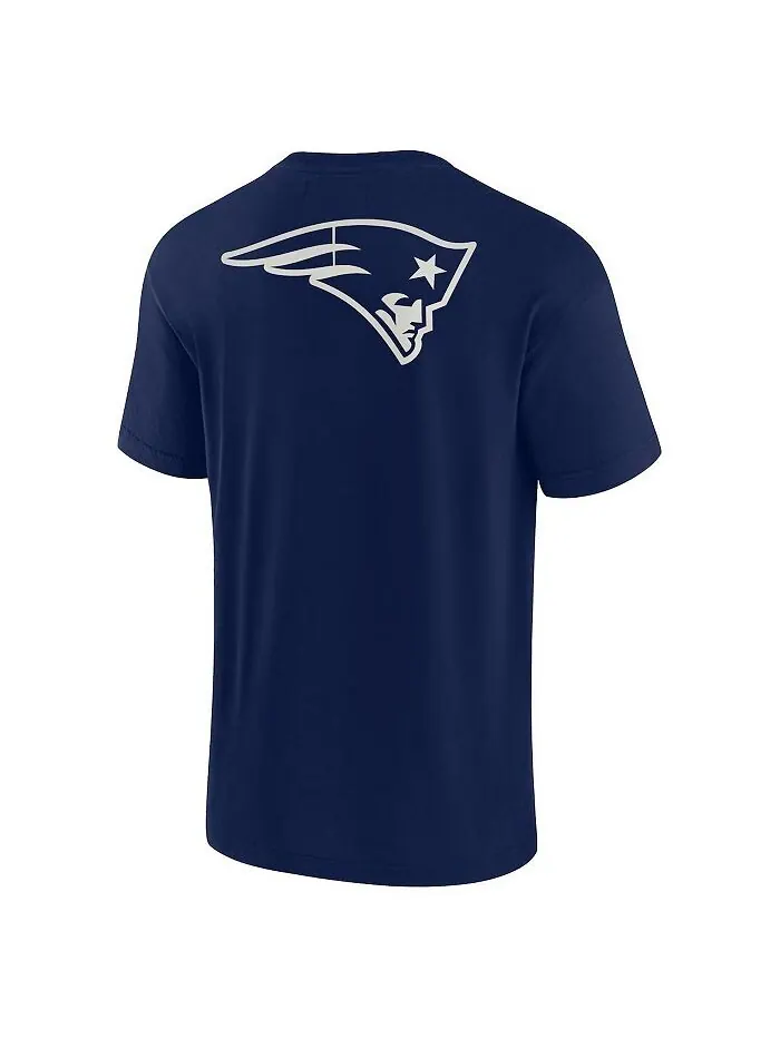 Мужская и женская темно-синяя супермягкая футболка New England Patriots с коротким рукавом Fanatics — изображение 3 из 3