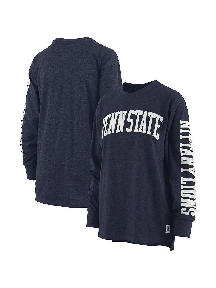 Женская темно-синяя футболка с длинными рукавами Penn State Nittany Lions Two-Hit Canyon Pressbox