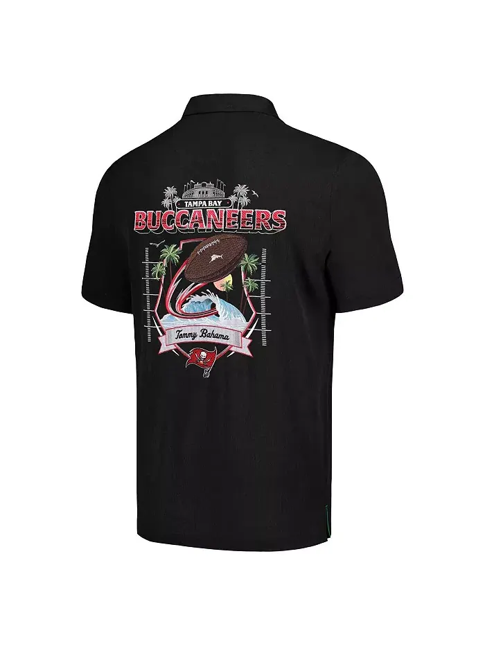 Мужская черная рубашка на пуговицах Tampa Bay Buccaneers Tidal Kickoff Camp Tommy Bahama — изображение 3 из 3