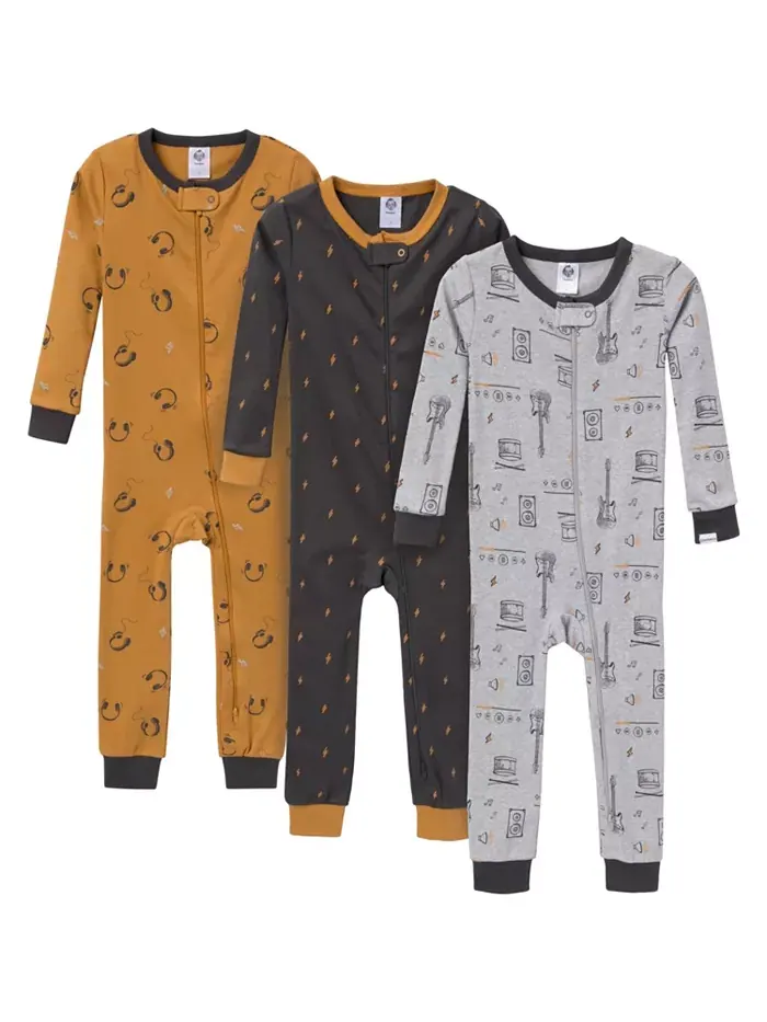 Пижама Snug Fit для мальчиков, без ножек, 3 шт., цвет «буффало» Gerber