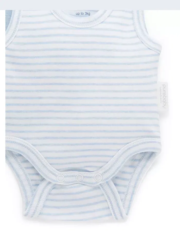Боди для мальчиков из ребристой ткани, 2 шт Purebaby — изображение 3 из 4