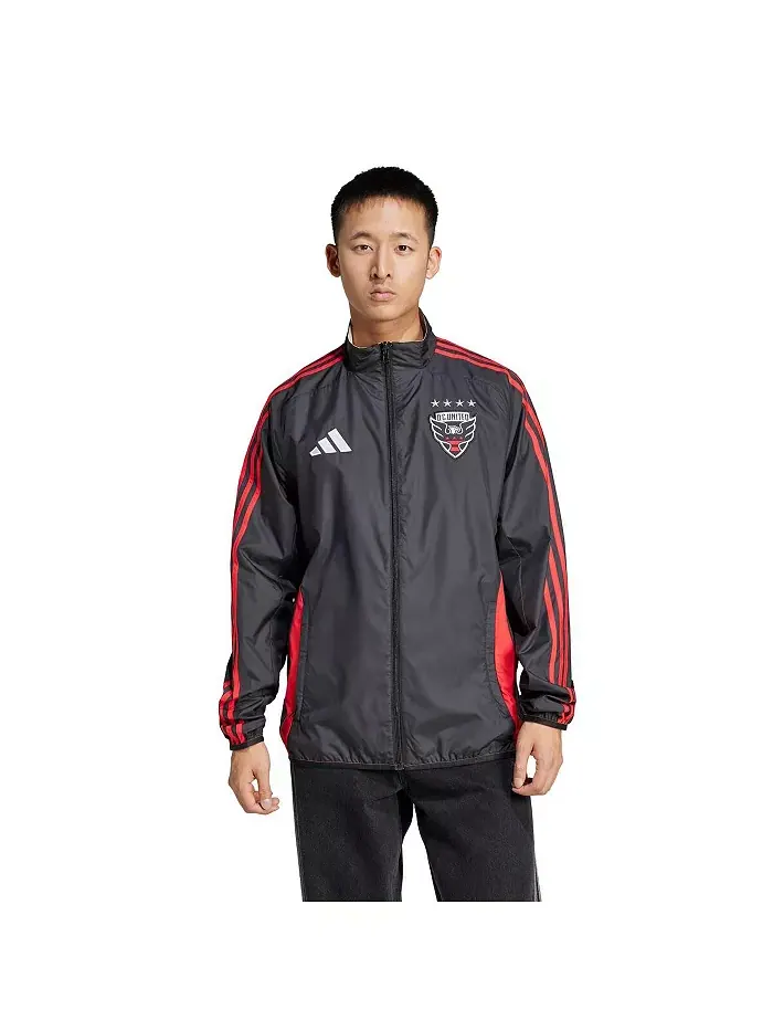 Мужская черно-белая реверсивная куртка на молнии D.C. United 2025 Anthem adidas — изображение 2 из 4