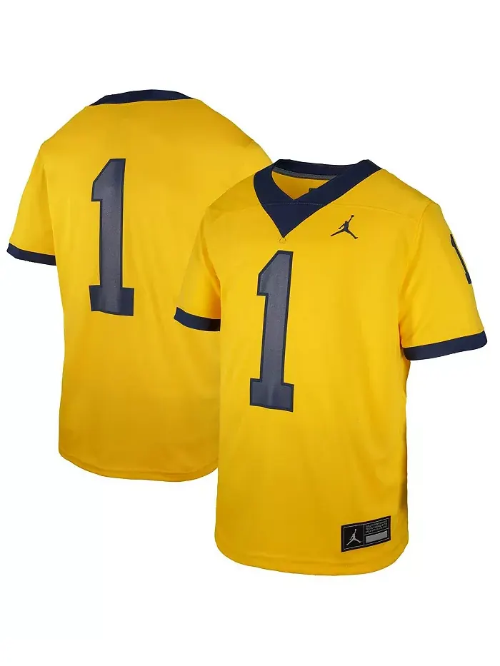Реплика игровой майки Big Boys and Girls Maize Michigan Wolverines Untouchable Jordan