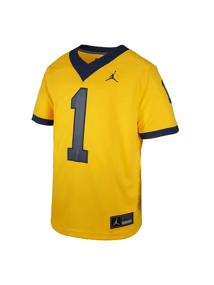 Реплика игровой майки Big Boys and Girls Maize Michigan Wolverines Untouchable Jordan — изображение 3 из 3