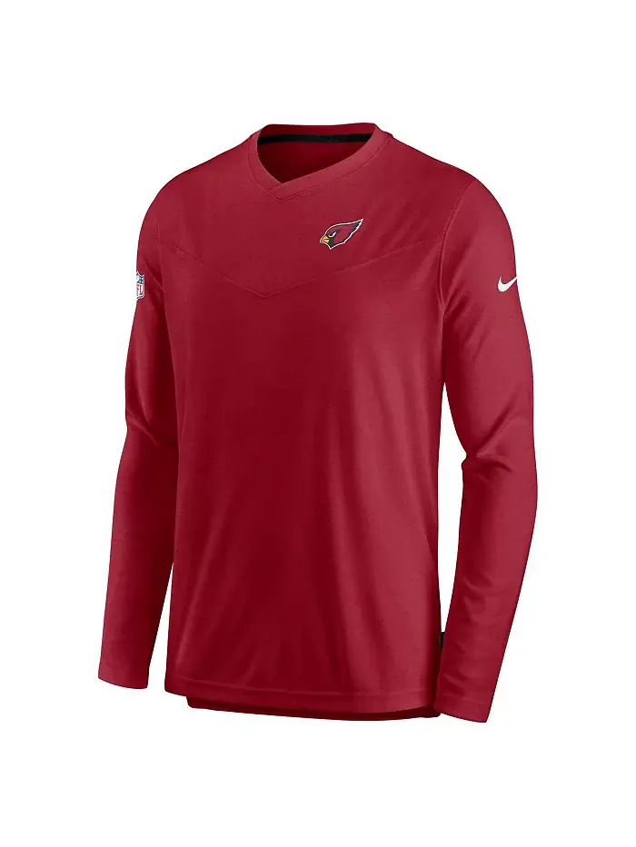 Мужская футболка с длинным рукавом Arizona Cardinals 2022 Sideline Coach Chevron Lock Up — изображение 2 из 3
