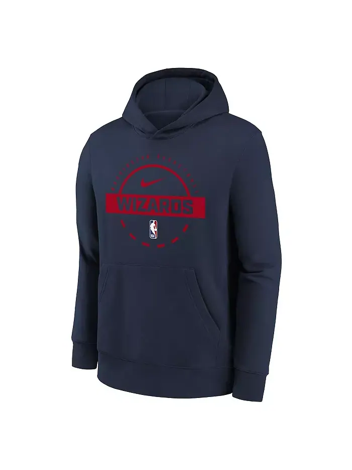 Большие мальчики и девочки Navy Washington Wizards 2025/26 Club Fleece Practice Hoodie Nike — изображение 3 из 3