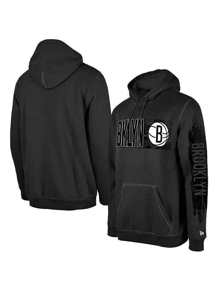 Мужская толстовка с капюшоном Brooklyn Nets Charcoal Tip-Off Collection New Era