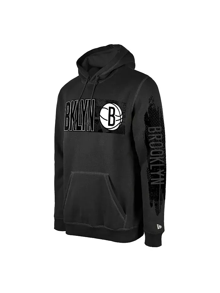 Мужская толстовка с капюшоном Brooklyn Nets Charcoal Tip-Off Collection New Era — изображение 3 из 3