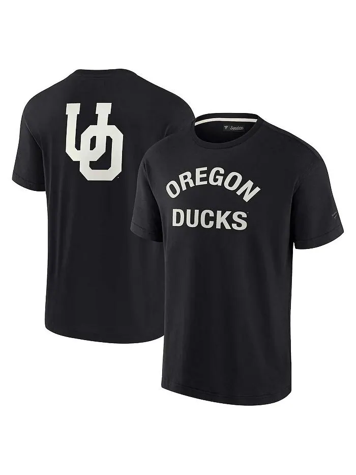 Мужская и женская супермягкая футболка с короткими рукавами Black Oregon Ducks Fanatics Signature