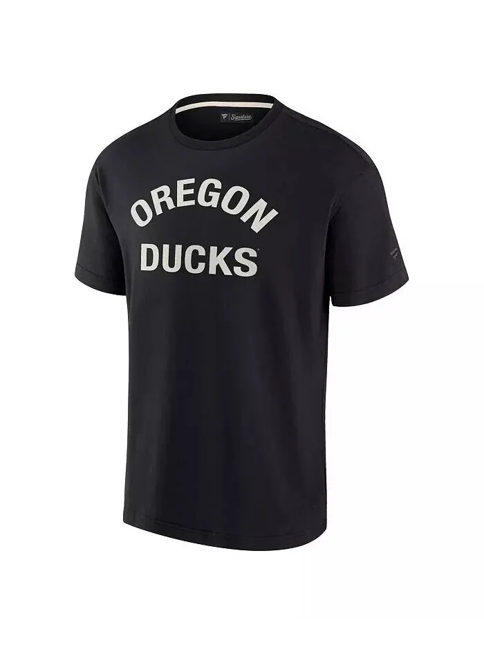 Мужская и женская черная футболка Oregon Ducks Super Soft с коротким рукавом Fanatics Signature — изображение 2 из 3