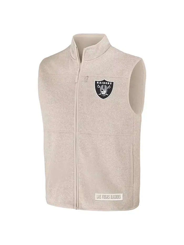 Мужская коллекция NFL x Darius Rucker от Oatmeal Las Vegas Raiders, жилет-свитер на молнии Fanatics — изображение 2 из 3
