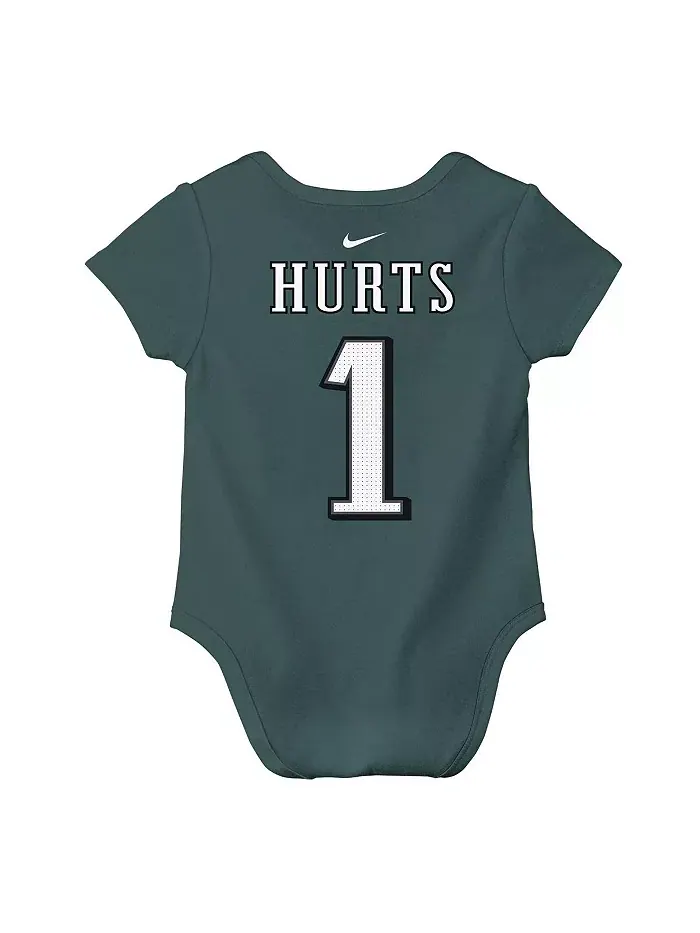 Боди для мальчиков и девочек Midnight Green с именем и номером игрока Jalen Hurts Philadelphia — изображение 2 из 3