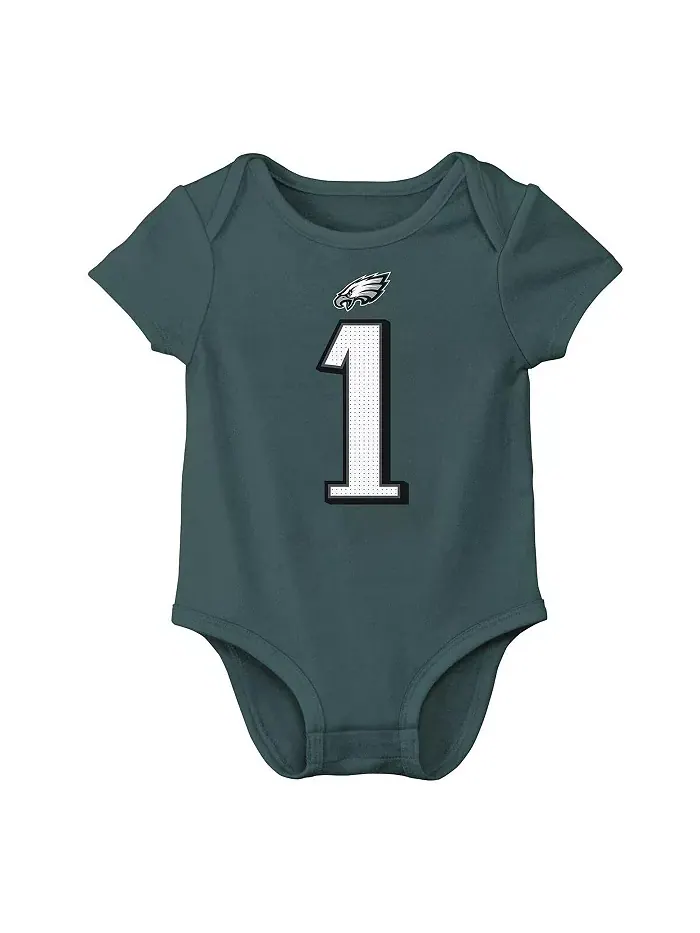 Боди для мальчиков и девочек Midnight Green с именем и номером игрока Jalen Hurts Philadelphia — изображение 3 из 3