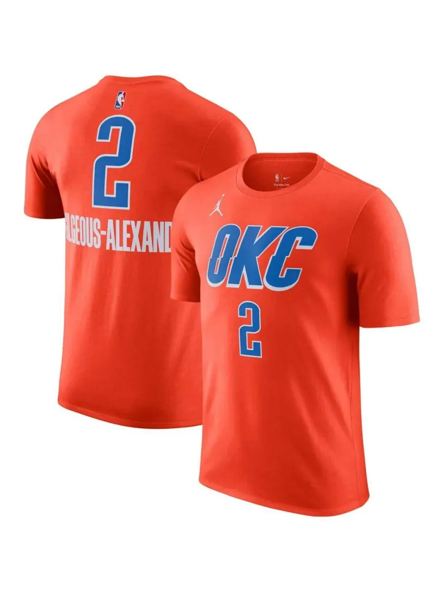 Jordan Мужская футболка Shai Gilgeous-Alexander Orange Oklahoma City Thunder 2022/23 Statement