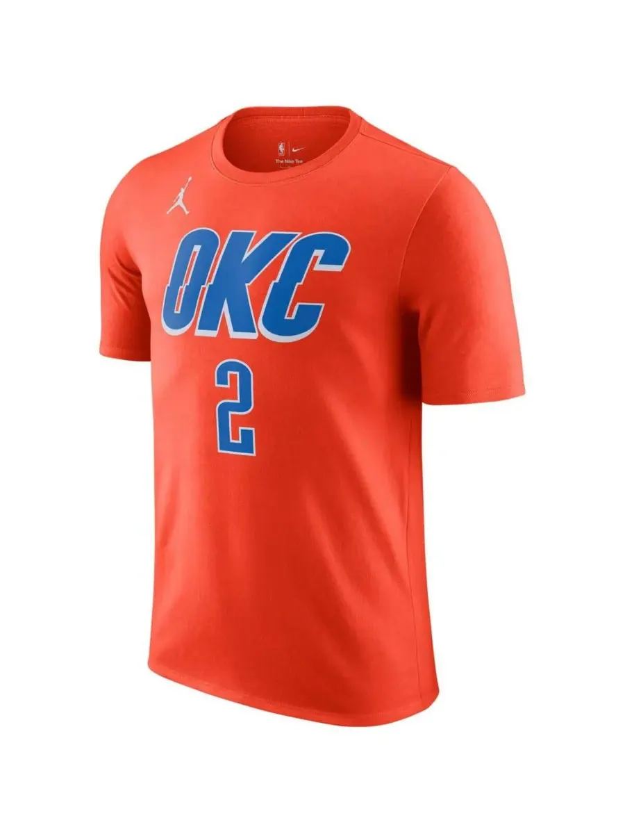 Jordan Мужская футболка Shai Gilgeous-Alexander Orange Oklahoma City Thunder 2022/23 Statement — изображение 2 из 3