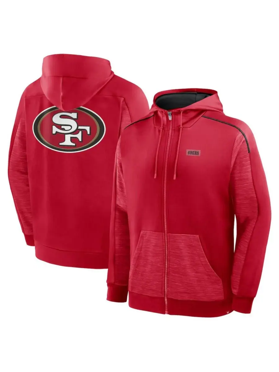 Мужская алая толстовка на молнии San Francisco 49ers Checkdown Pass Fanatics