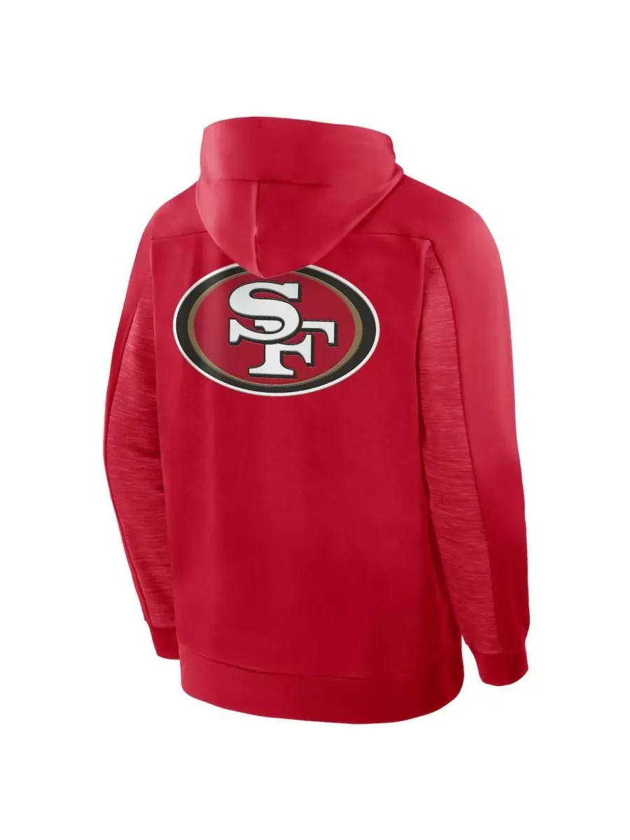 Мужская алая толстовка на молнии San Francisco 49ers Checkdown Pass Fanatics — изображение 2 из 5, алый