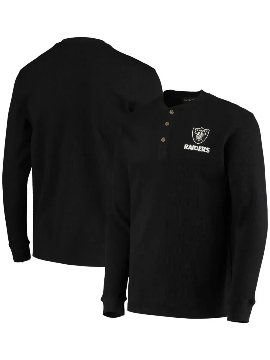 Dunbrooke Мужская черная термофутболка с длинным рукавом Las Vegas Raiders Logo Maverick — черный