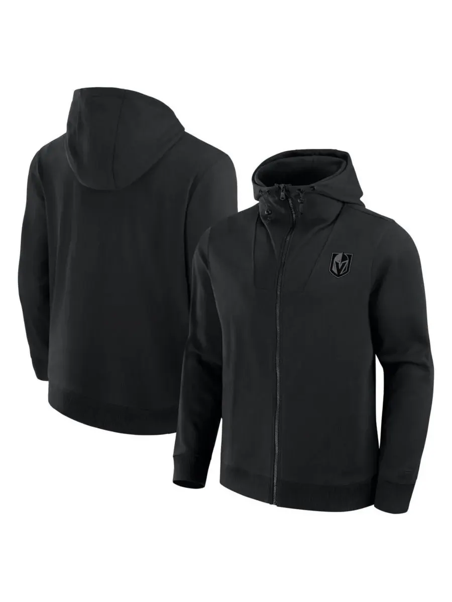 Fanatics Мужская черная толстовка на молнии Vegas Golden Knights Elements Tonal Primary Tri-Blend