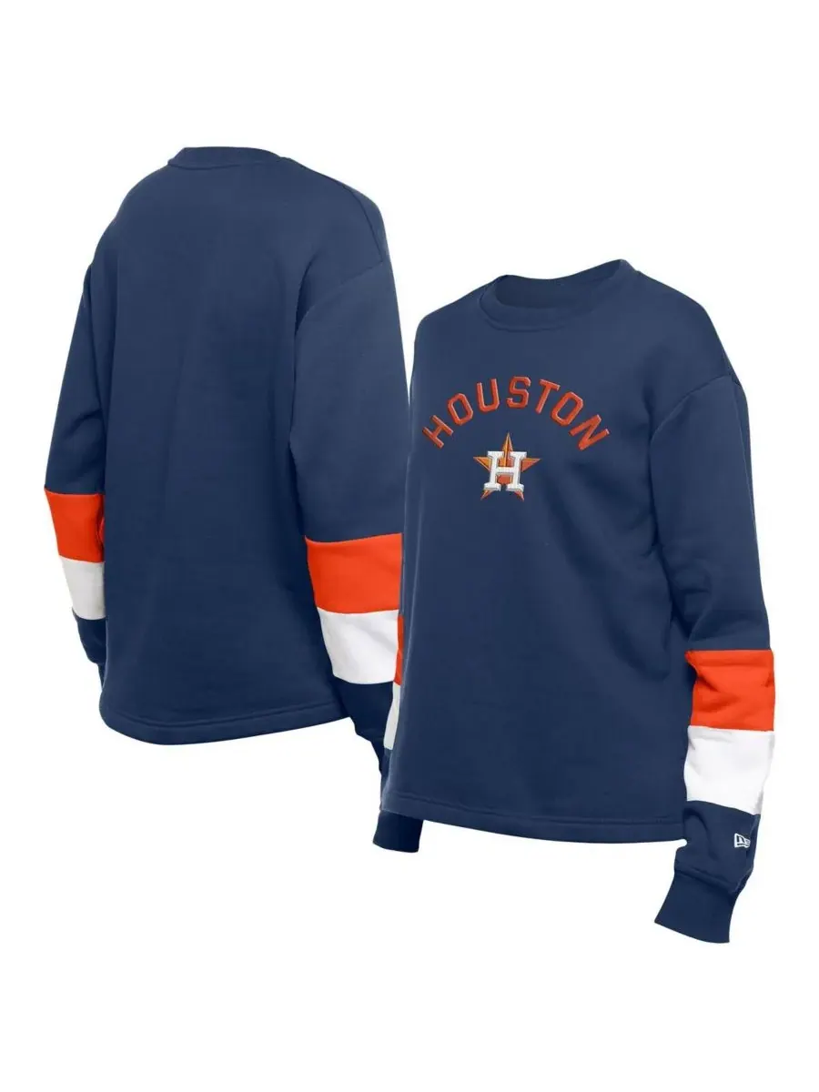 New Era Женская темно-синяя толстовка с цветным верхом в стиле команды Houston Astros для игрового