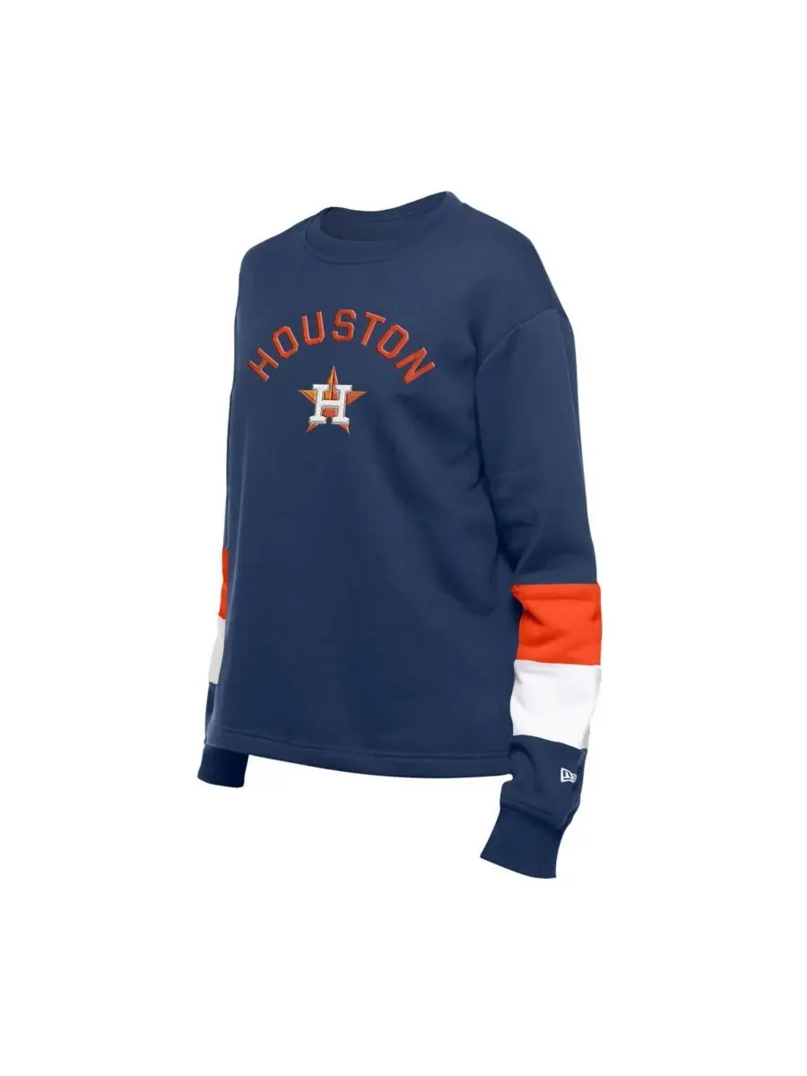New Era Женская темно-синяя толстовка с цветным верхом в стиле команды Houston Astros для игрового — изображение 2 из 3