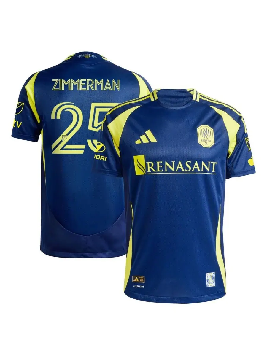 Adidas Мужская футболка Walker Zimmerman Navy Nashville SC 2025 The Heart Of Nashville Kit