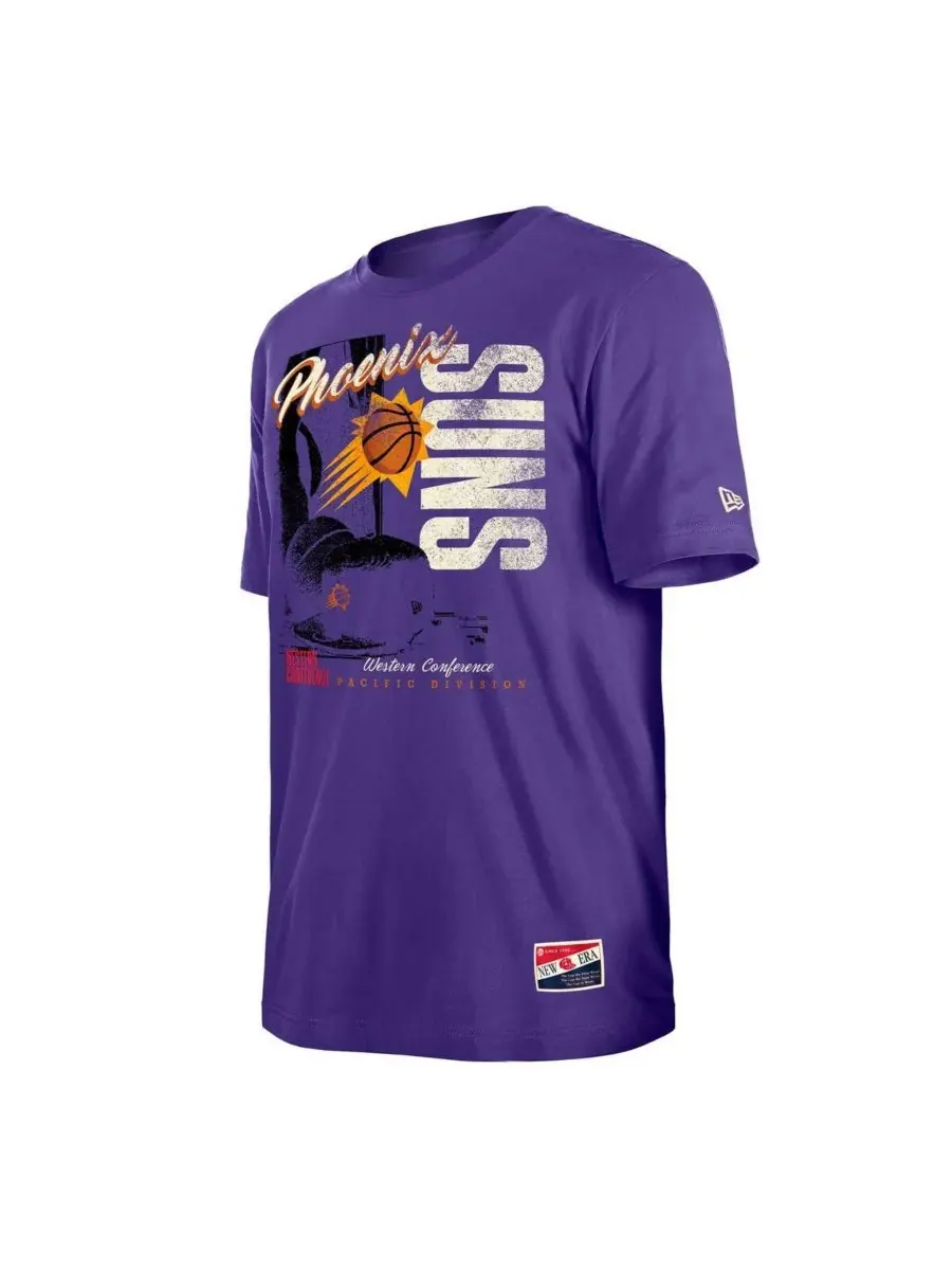 New Era Мужская фиолетовая футболка Phoenix Suns в винтажном стиле с эффектом потертости — изображение 2 из 3, фиолетовый