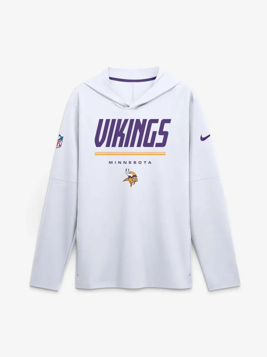 Лонгслив с капюшоном с съемными рукавами Minnesota Vikings Sideline Lightweight Nike