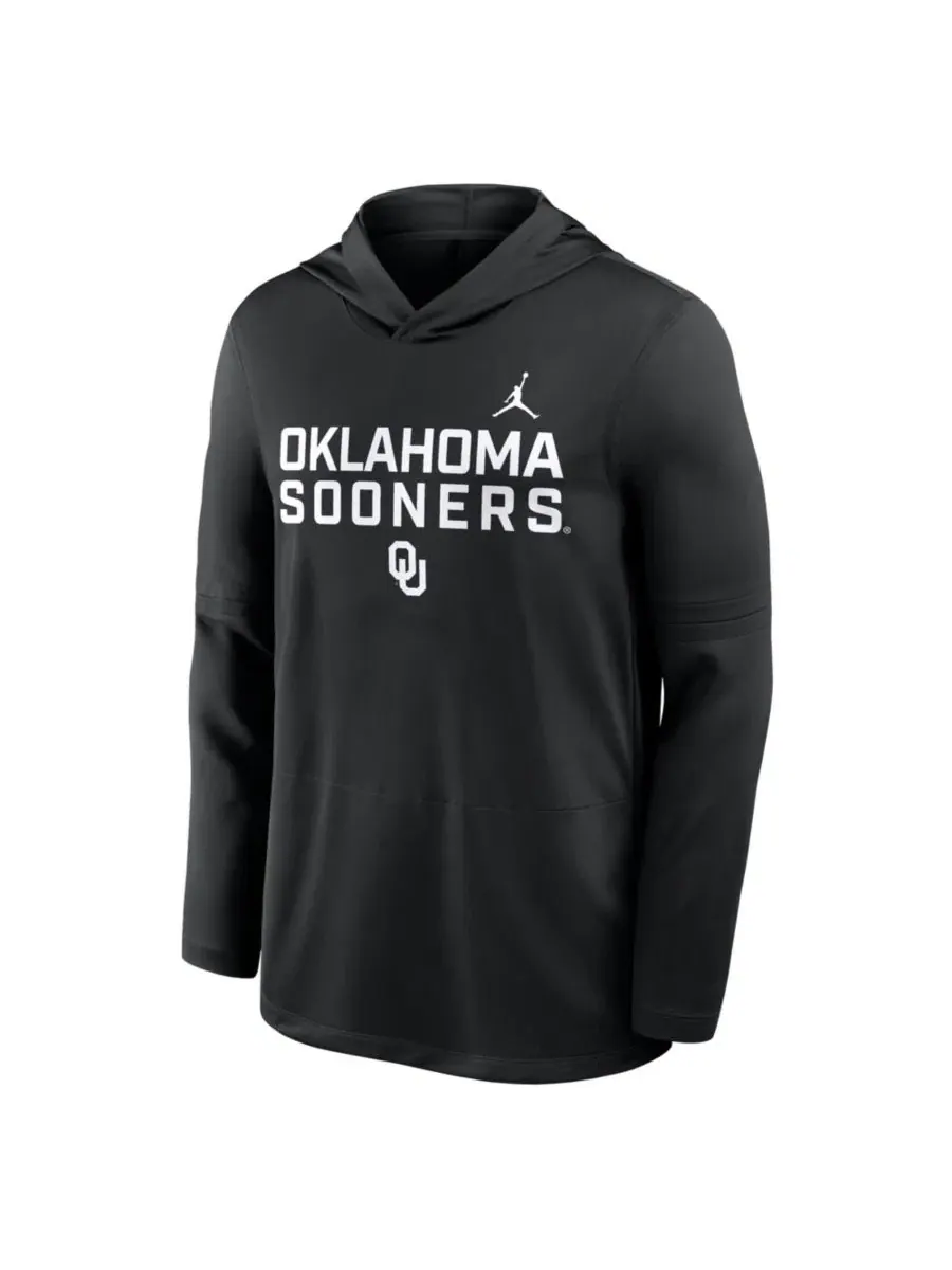 Футболка-худи с длинным рукавом Oklahoma Sooners 2025 Sideline Performance Jordan — изображение 4 из 5, черный