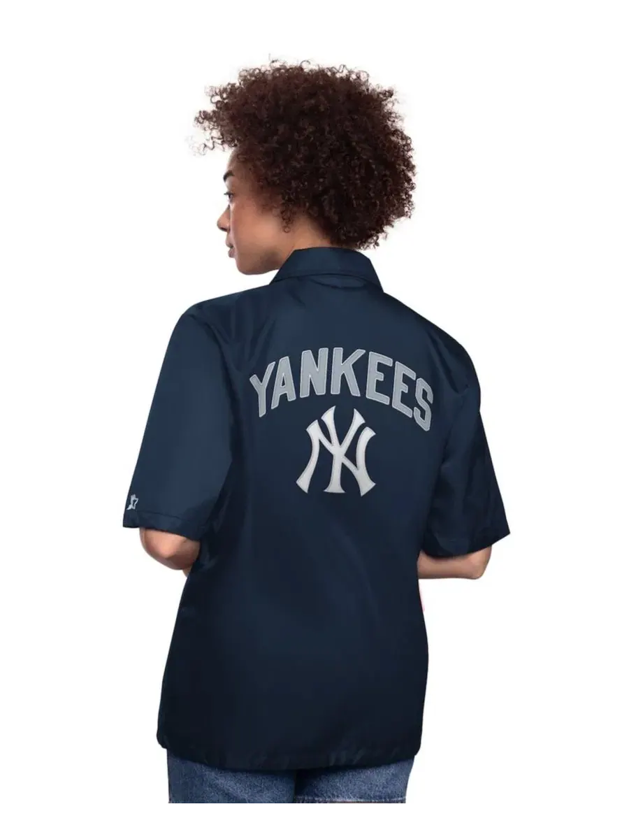 Куртка-коуч с коротким рукавом New York Yankees High Post Starter — изображение 2 из 2, темно-синий