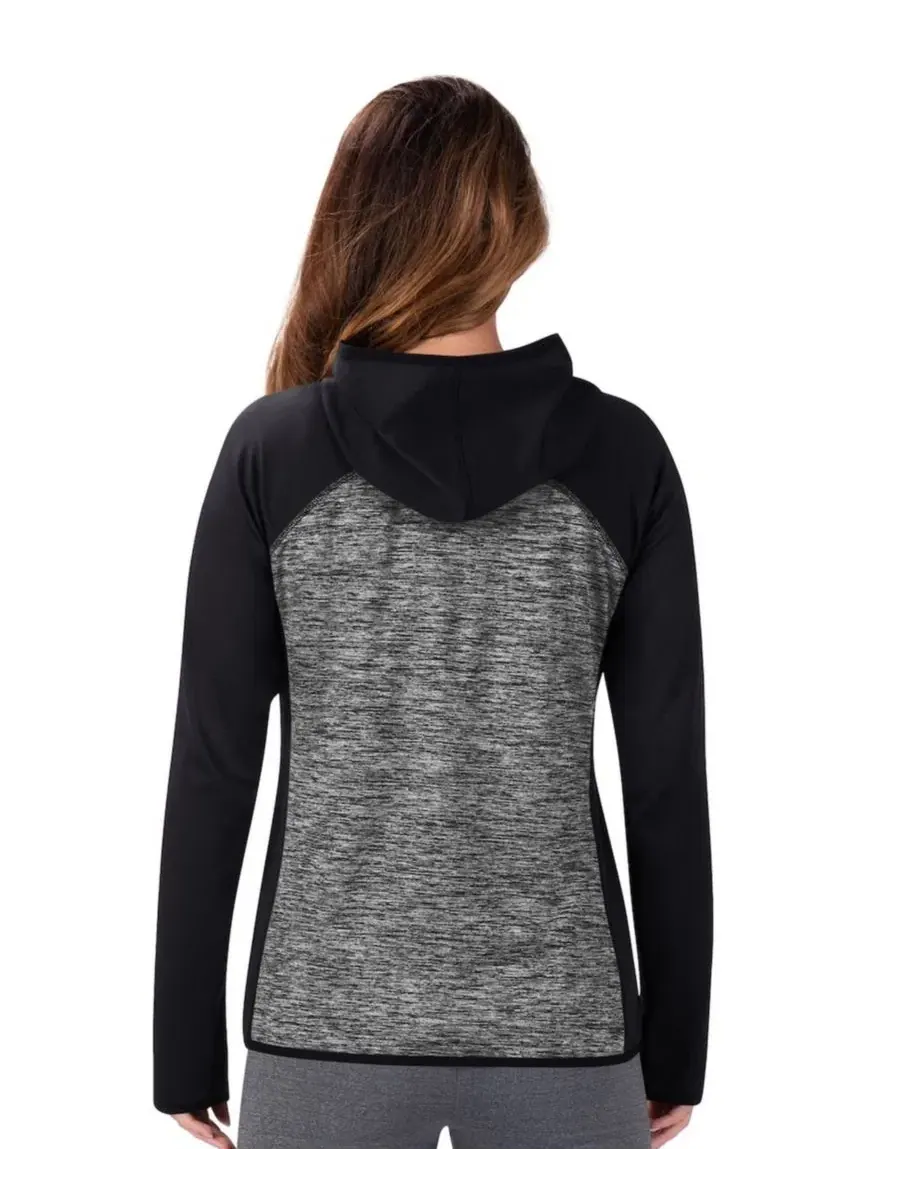Женская куртка-олимпийка с принтом Leslie Space Dyed Raglan Full-Zip MSX by Michael Strahan — изображение 2 из 2, черный