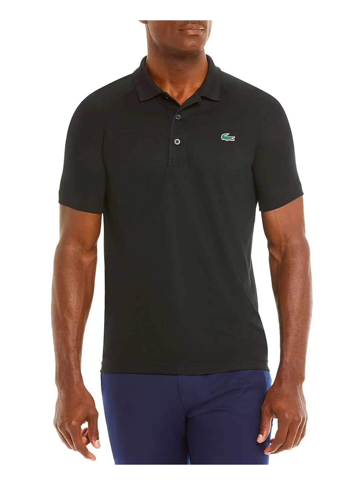 Рубашка поло Lacoste Sport Interlock мужская, для бега — изображение 1 из 3, черный