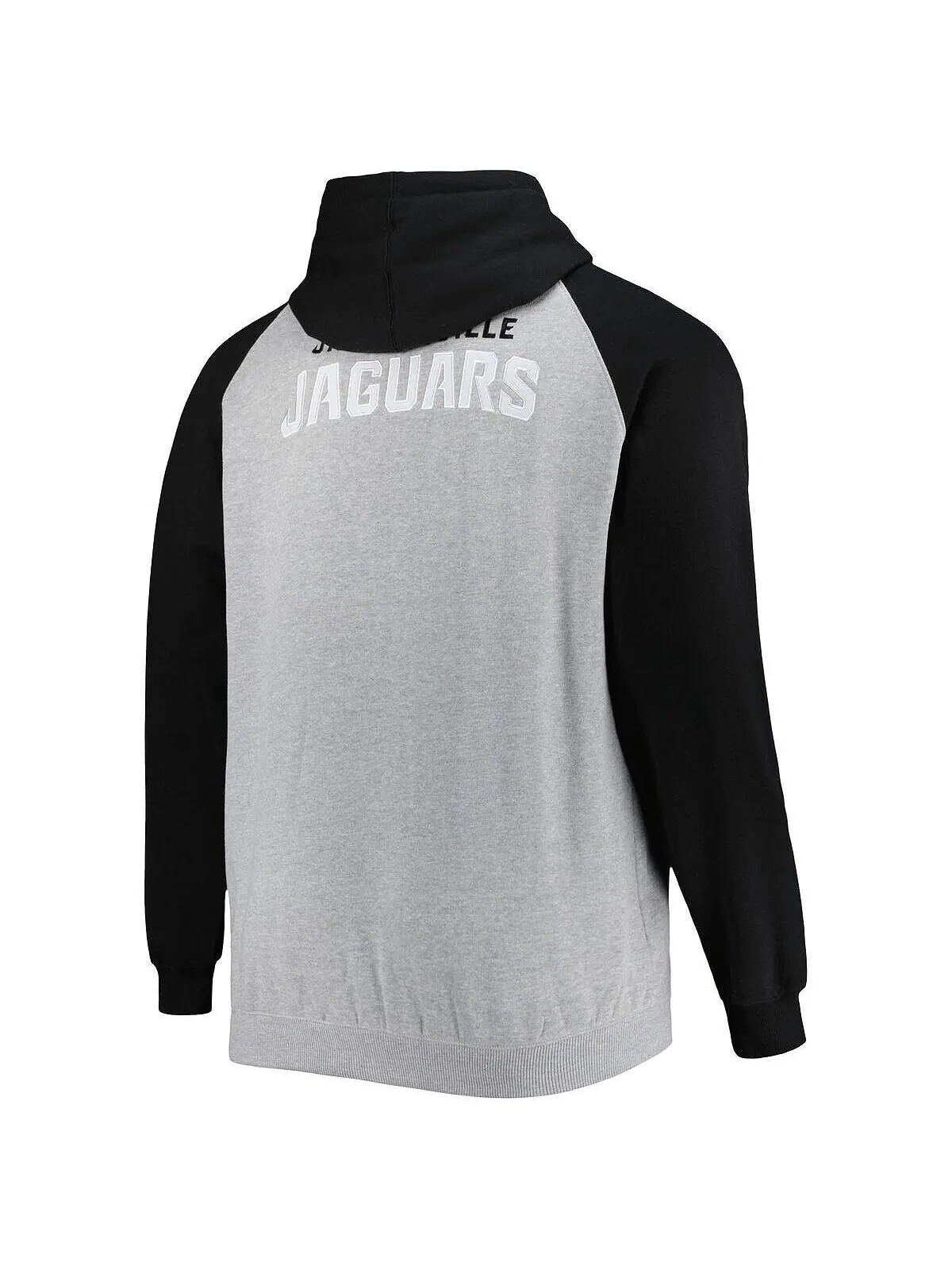 Мужская куртка heather grey jacksonville jaguars big and tall fleece raglan с капюшоном и молнией — изображение 2 из 3, серый