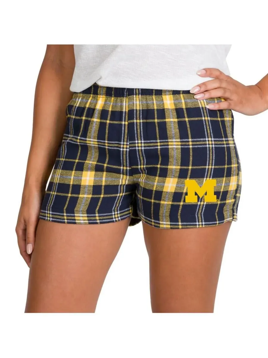 Concepts Sport Женские фланелевые шорты Michigan Wolverines Ultimate