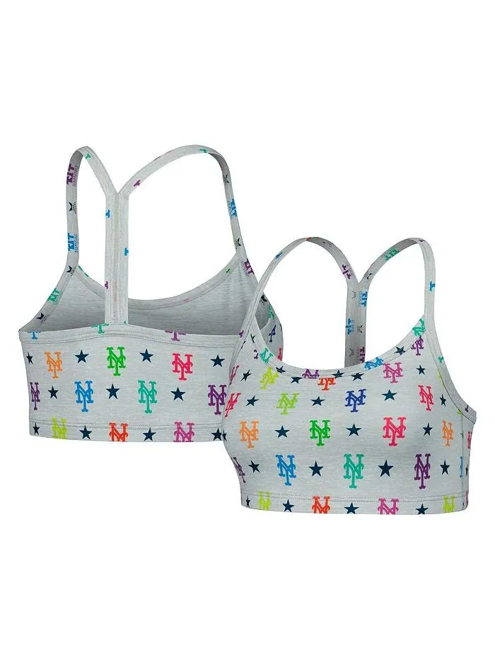 Женский серый бюстгальтер New York Mets TLC Rainbow Terez — серый