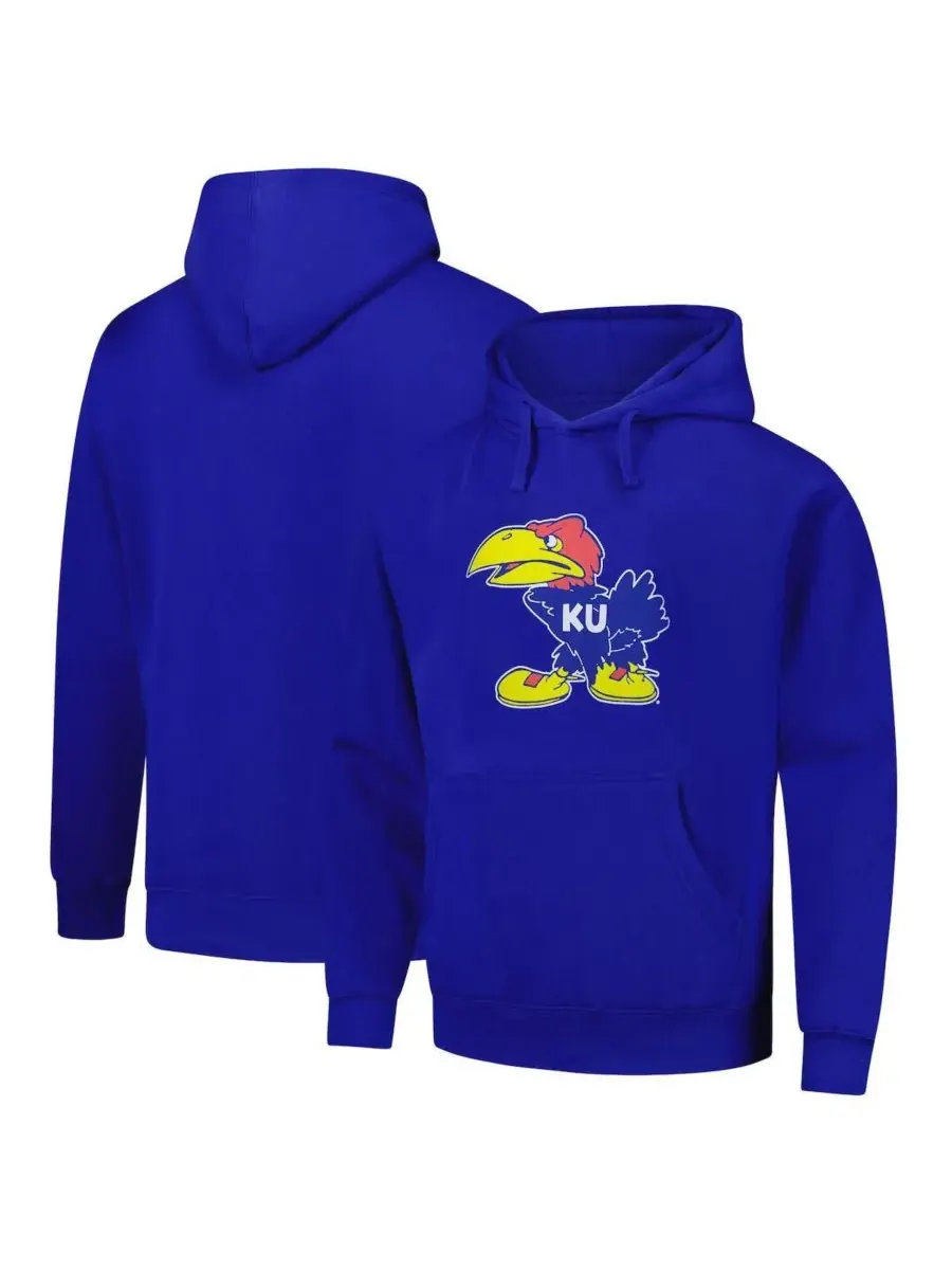 Мужская толстовка с капюшоном Royal Kansas Jayhawks Logo Essential Fleece 2.0 League Collegiate Wear — синий