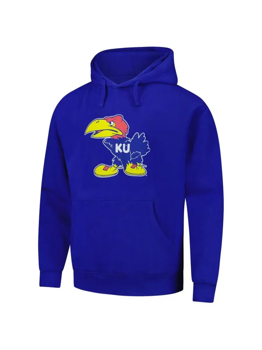 Мужская толстовка с капюшоном Royal Kansas Jayhawks Logo Essential Fleece 2.0 League Collegiate Wear — изображение 2 из 3