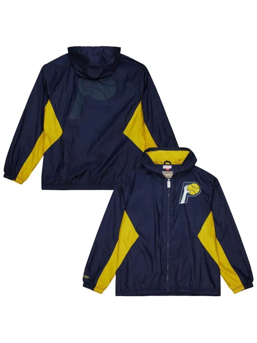 Mitchell & Ness Мужская темно-синяя ветровка Indiana Pacers Playmaker на молнии