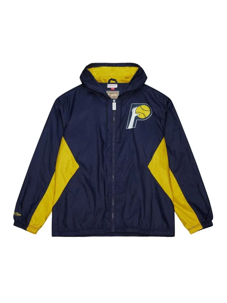 Mitchell & Ness Мужская темно-синяя ветровка Indiana Pacers Playmaker на молнии — изображение 3 из 3, темно-синий