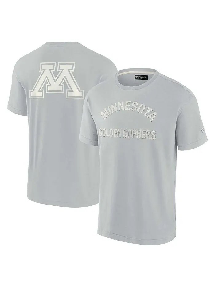 Мужская и женская серая супермягкая футболка Minnesota Golden Gophers с коротким рукавом Fanatics