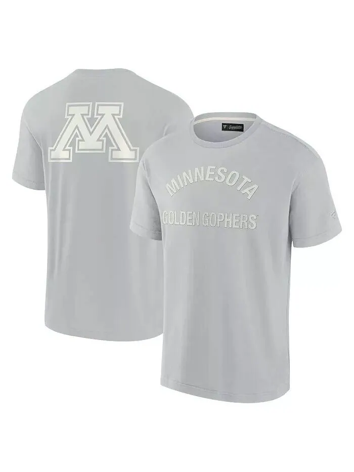 Мужская и женская серая супермягкая футболка Minnesota Golden Gophers с коротким рукавом Fanatics — изображение 1 из 3