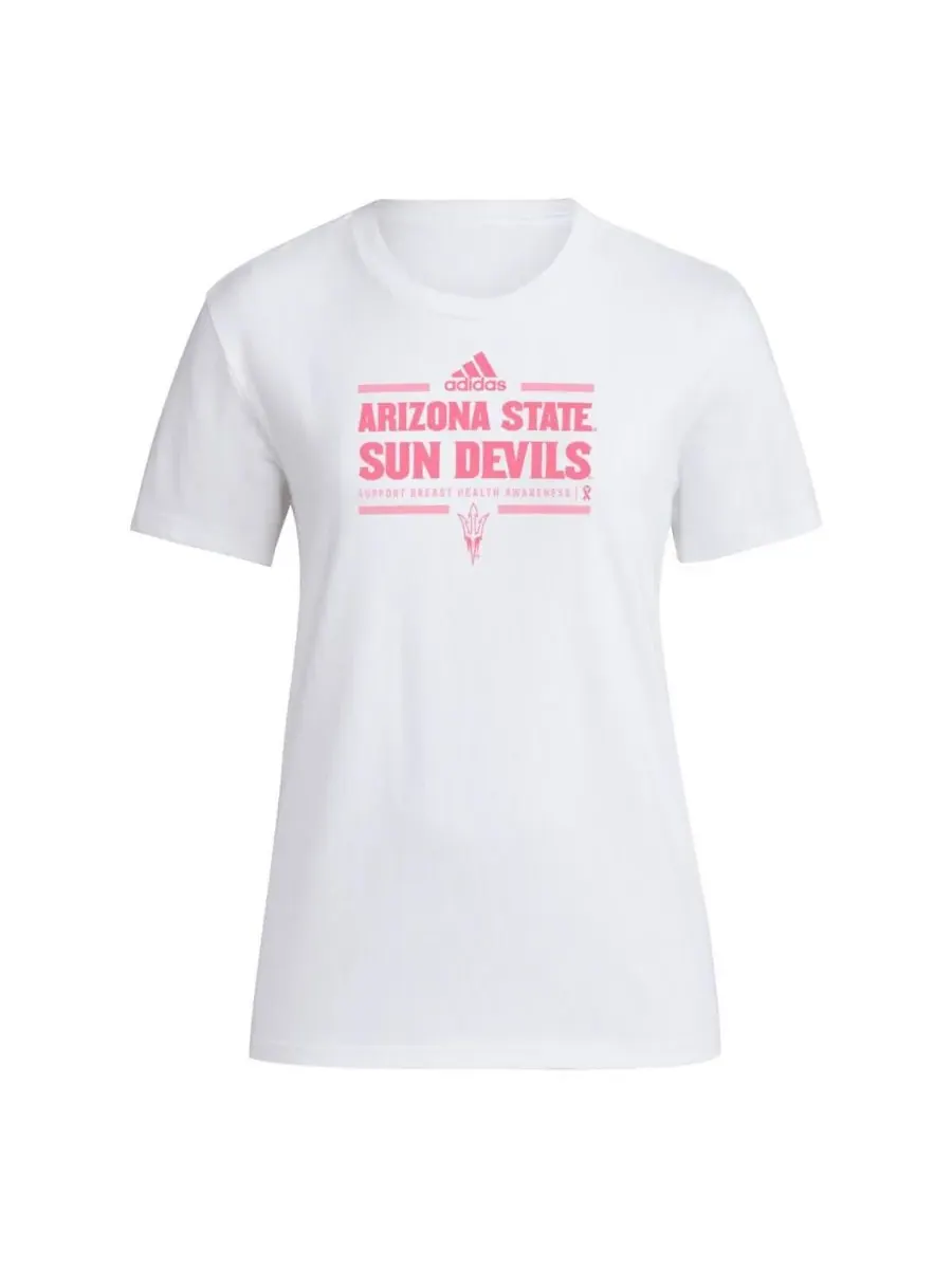 Adidas Женская белая футболка Arizona State Sun Devils 2024, посвященная повышению осведомленности — изображение 2 из 3