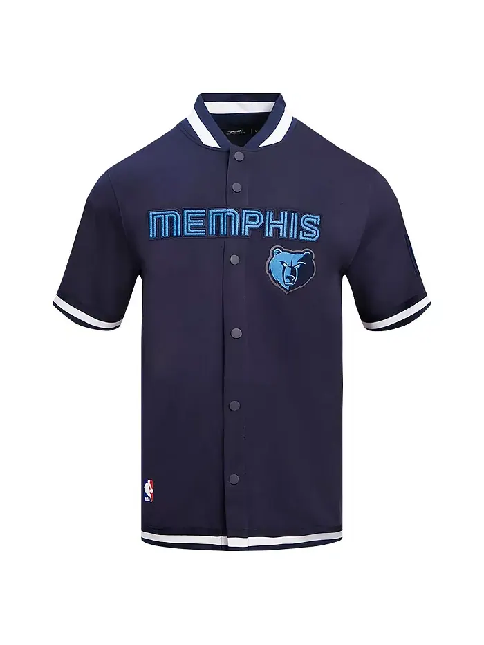 Мужская классическая куртка на молнии Memphis Grizzlies в синем цвете для разминки Pro Standard — изображение 2 из 4