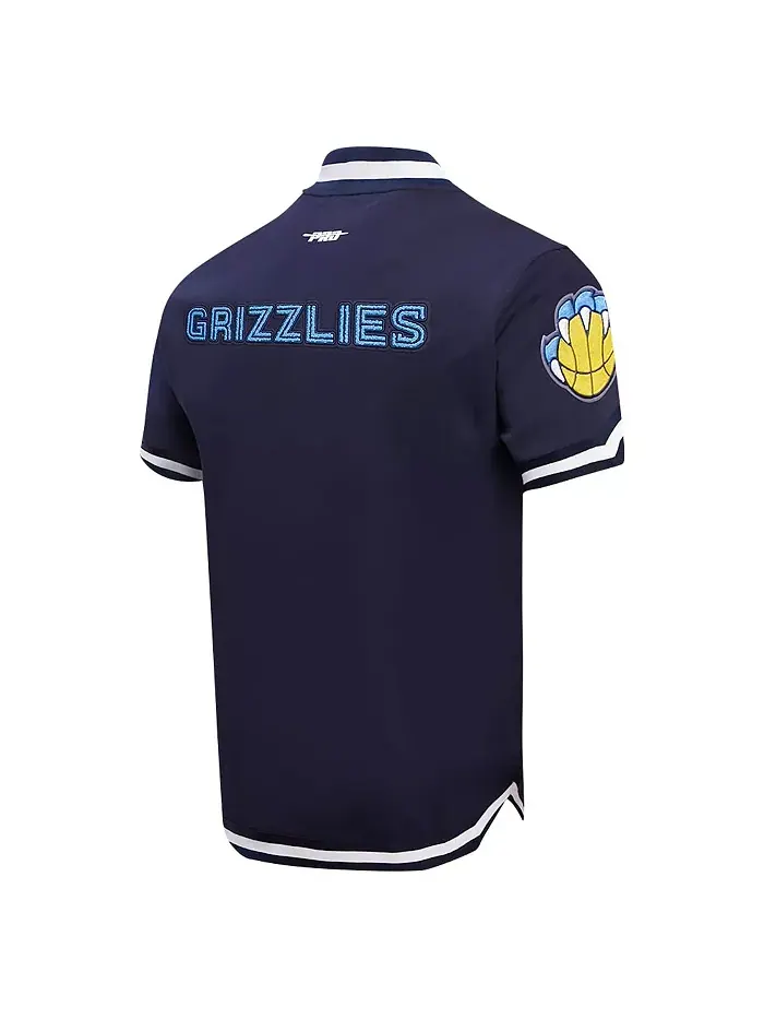 Мужская классическая куртка на молнии Memphis Grizzlies в синем цвете для разминки Pro Standard — изображение 3 из 4