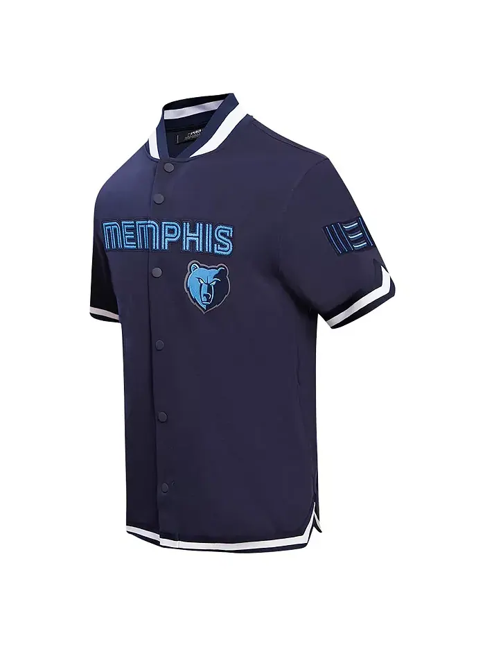 Мужская классическая куртка на молнии Memphis Grizzlies в синем цвете для разминки Pro Standard — изображение 4 из 4