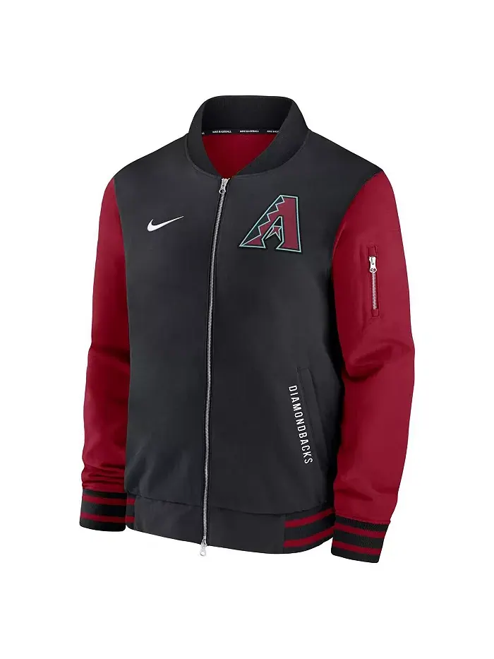 Мужская бомбер-куртка с молнией Arizona Diamondbacks Authentic Collection Dugout в черно-красном — изображение 3 из 3