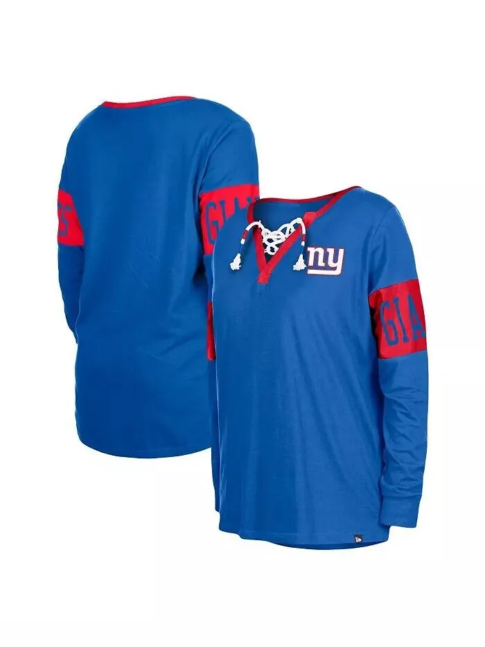 Женская футболка с длинными рукавами и шнуровкой Royal New York Giants New Era