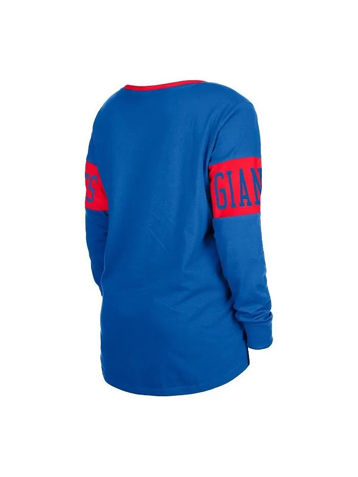 Женская футболка с длинными рукавами и шнуровкой Royal New York Giants New Era — изображение 2 из 3, королевский