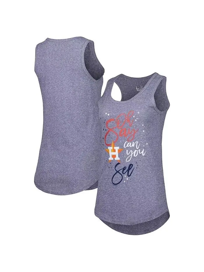 Женская темно-синяя майка Houston Astros Americana Tri-Blend Racerback Touch